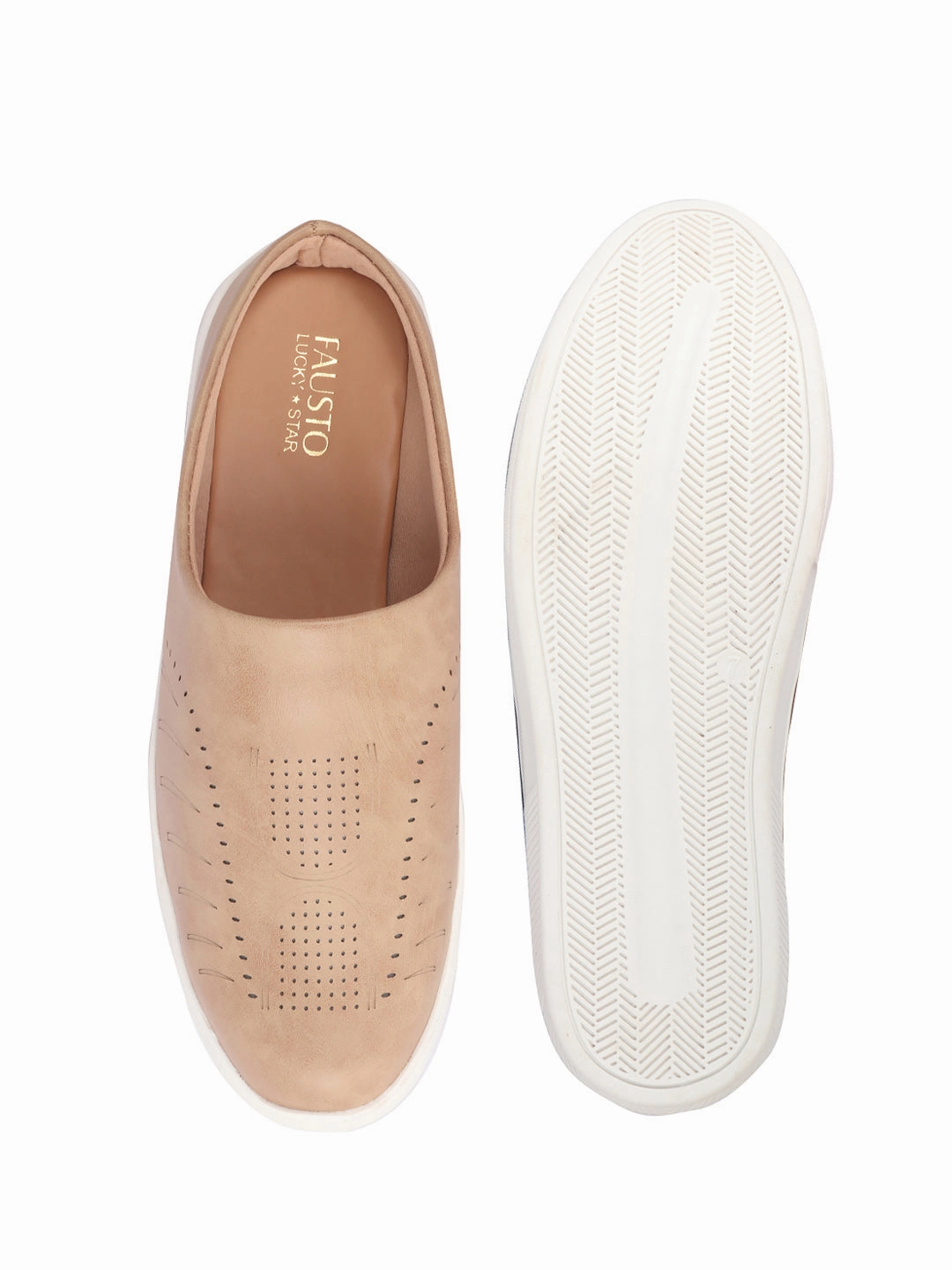 Casual Ecco Shoes Men Chikku Back Open Stylish Design Slip On Shoes