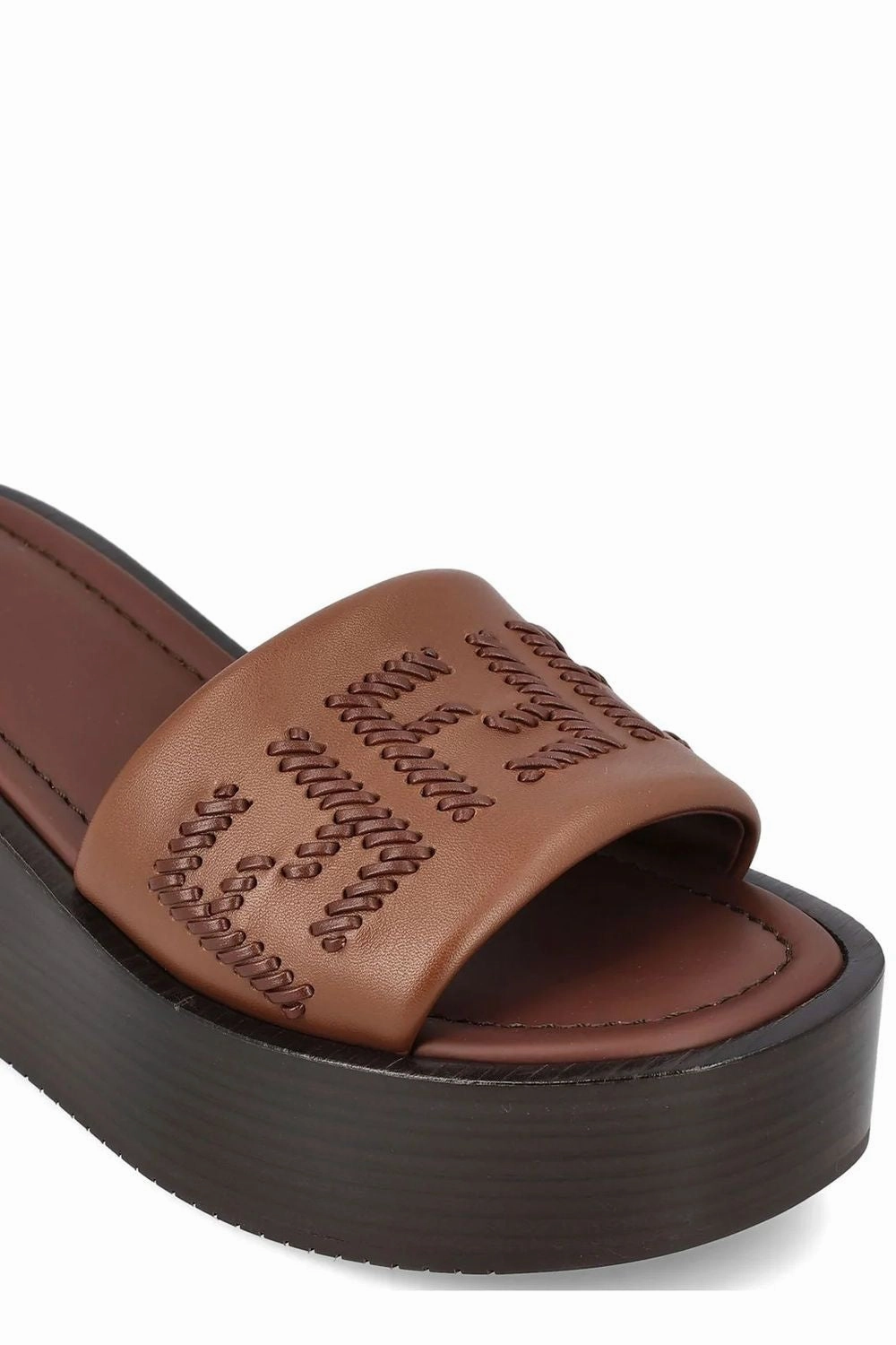 FENDI Platform Leather Sunshine Slippers for Women Female Slides