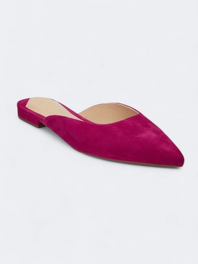 Jordan Slides Women's Faux Suede Londyn Flat Mules Slippers,Fuschia