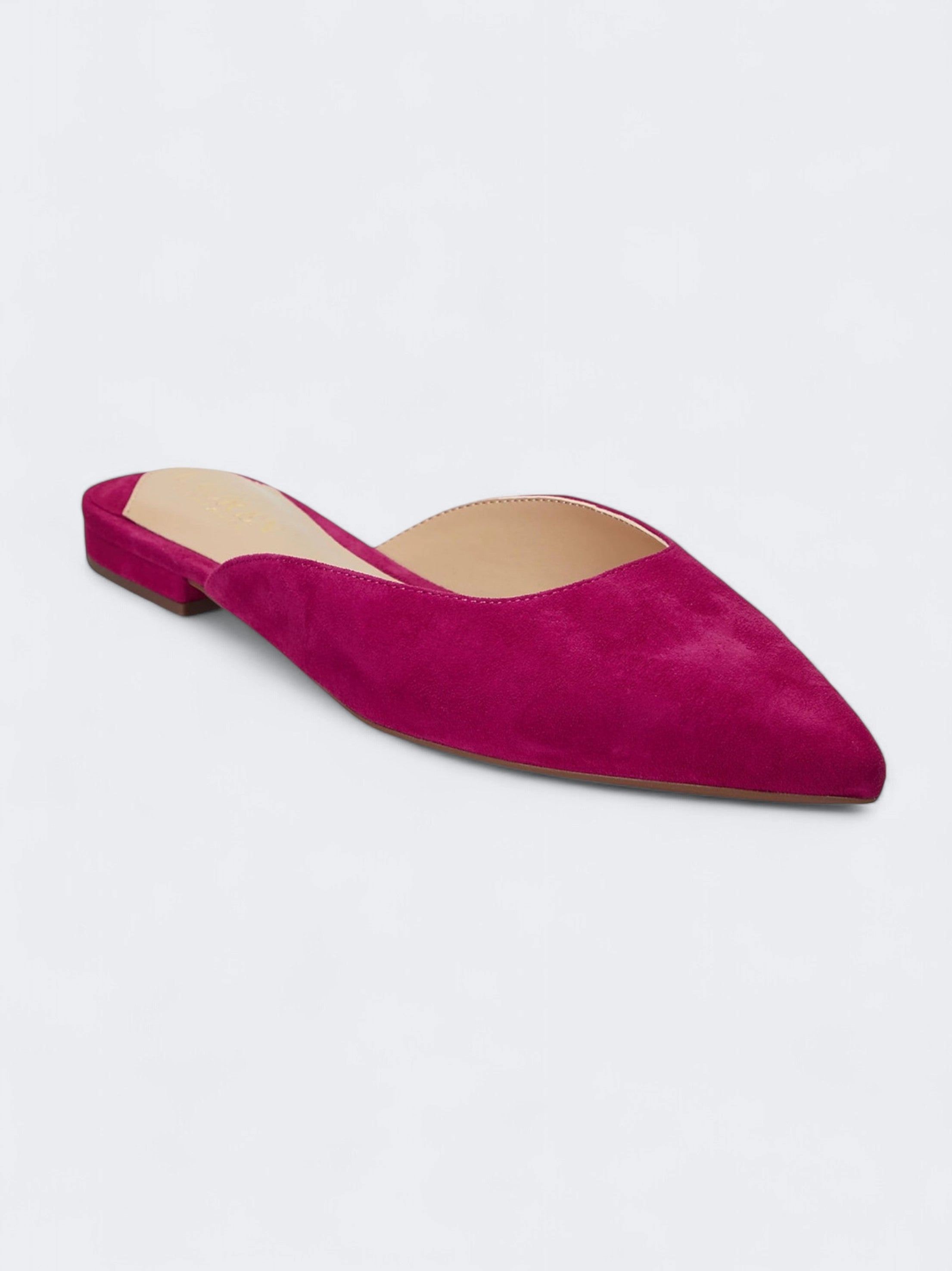 Women's Faux Suede Londyn Flat Mules Slippers,Fuschia Cop Slide Video