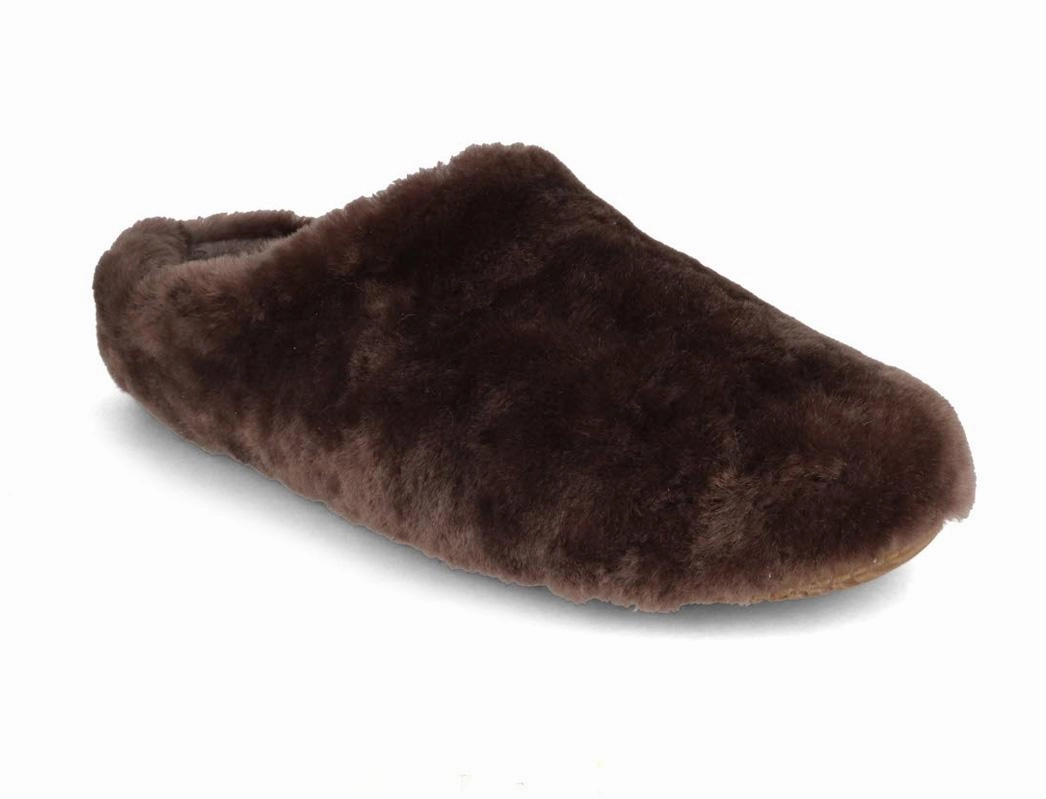 LIVING KITZBHEL Women 'Lambskin Slippers', brown Sliders