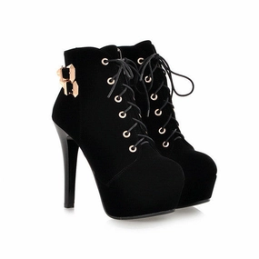 VINLLE Western Style High Heel Women Shoes Wide Width High Heels Shoes