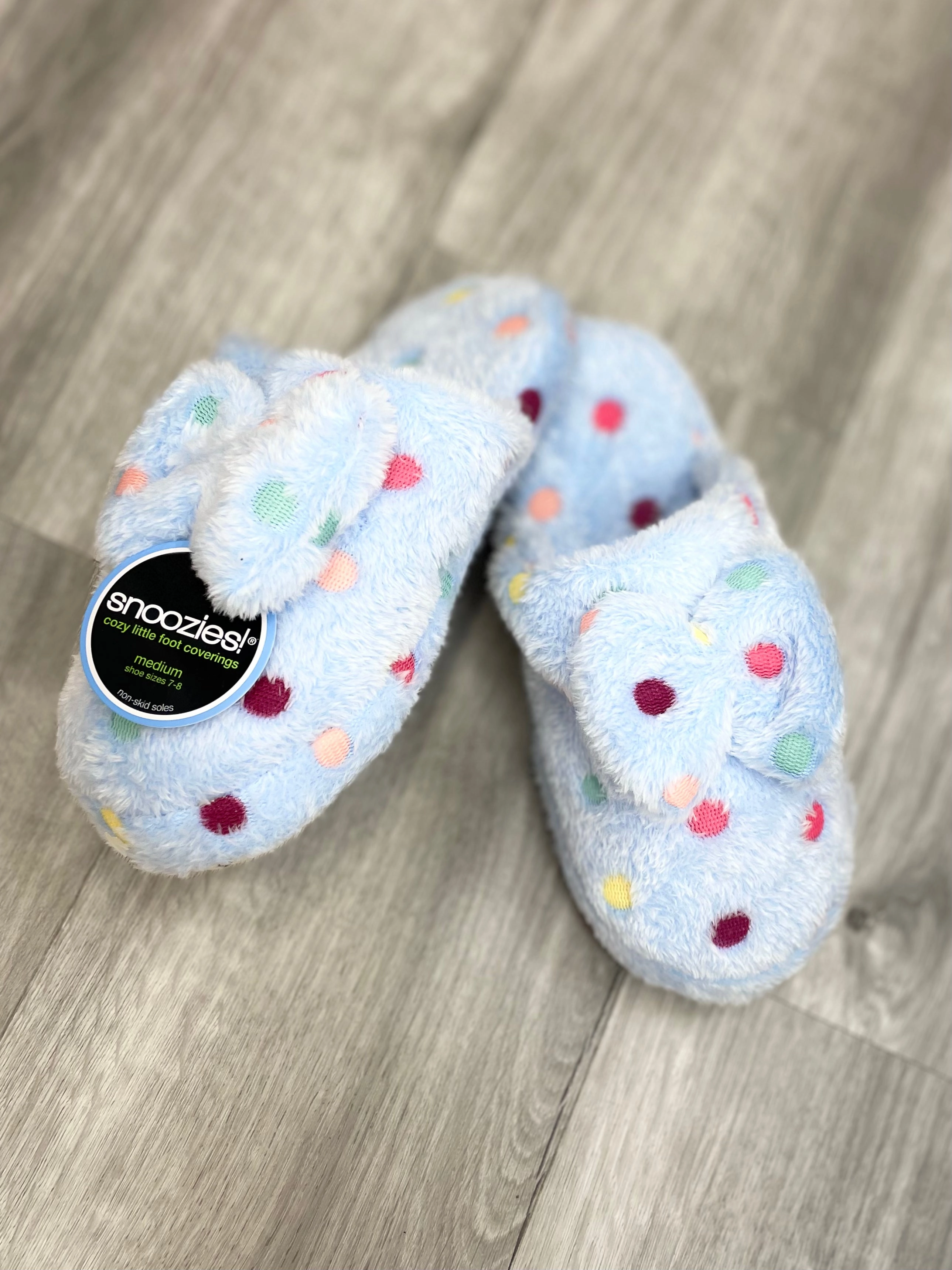 Waterproof Slide Sandals Snoozies Hello Dottie Scuff Slippers