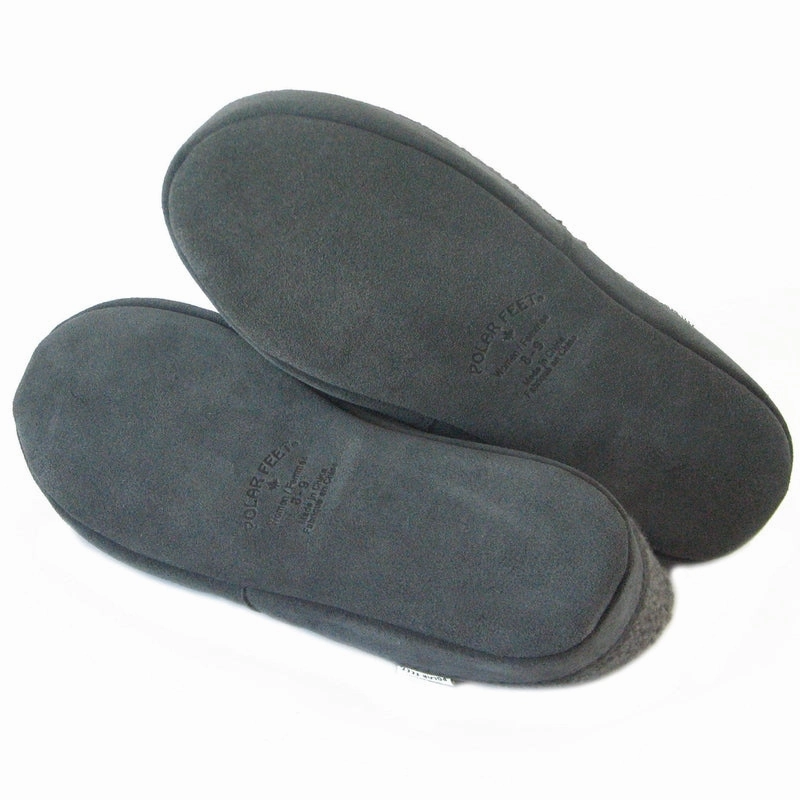 Slippers For Elderly With Balance Problems Polar Feet Women's Snugs - Grey Berber