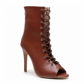 World War 2 Boots Sofiya True Nudes - Shade 7 Open Toe Latin Dance Bootie (Street Sole)