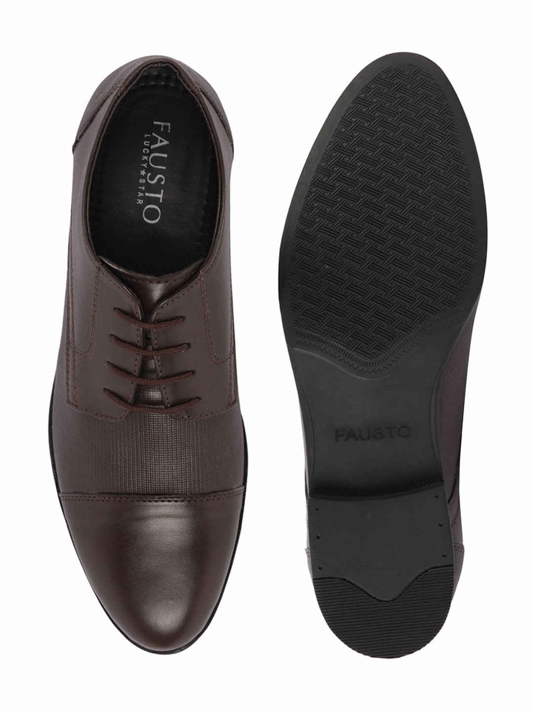 Suede Hiking Shoes Men Brown Formal Office Textured Design Cap Toe Genuine Leather Lace Up Shoes