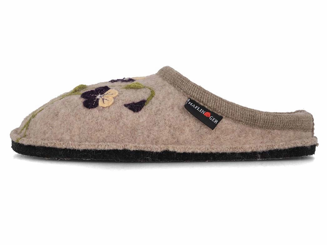 Balenciaga Fur Slides HAFLINGER Women Boiled Wool Slippers 'Flair Viola', beige