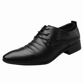 Men Leather Shoes Oxford PU Leather Men's Dress Shoes Business Flat Shoes Breathable Men's Banquet Wedding Shoes Office Loafers Lands End Shoes Flats