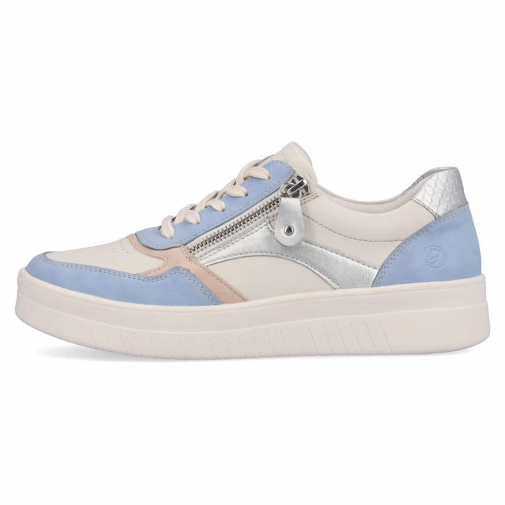 Louis Vuitton Slip On Sneakers Remonte Kendra 01 Aqua/Off White Leather Sneaker (Women's)