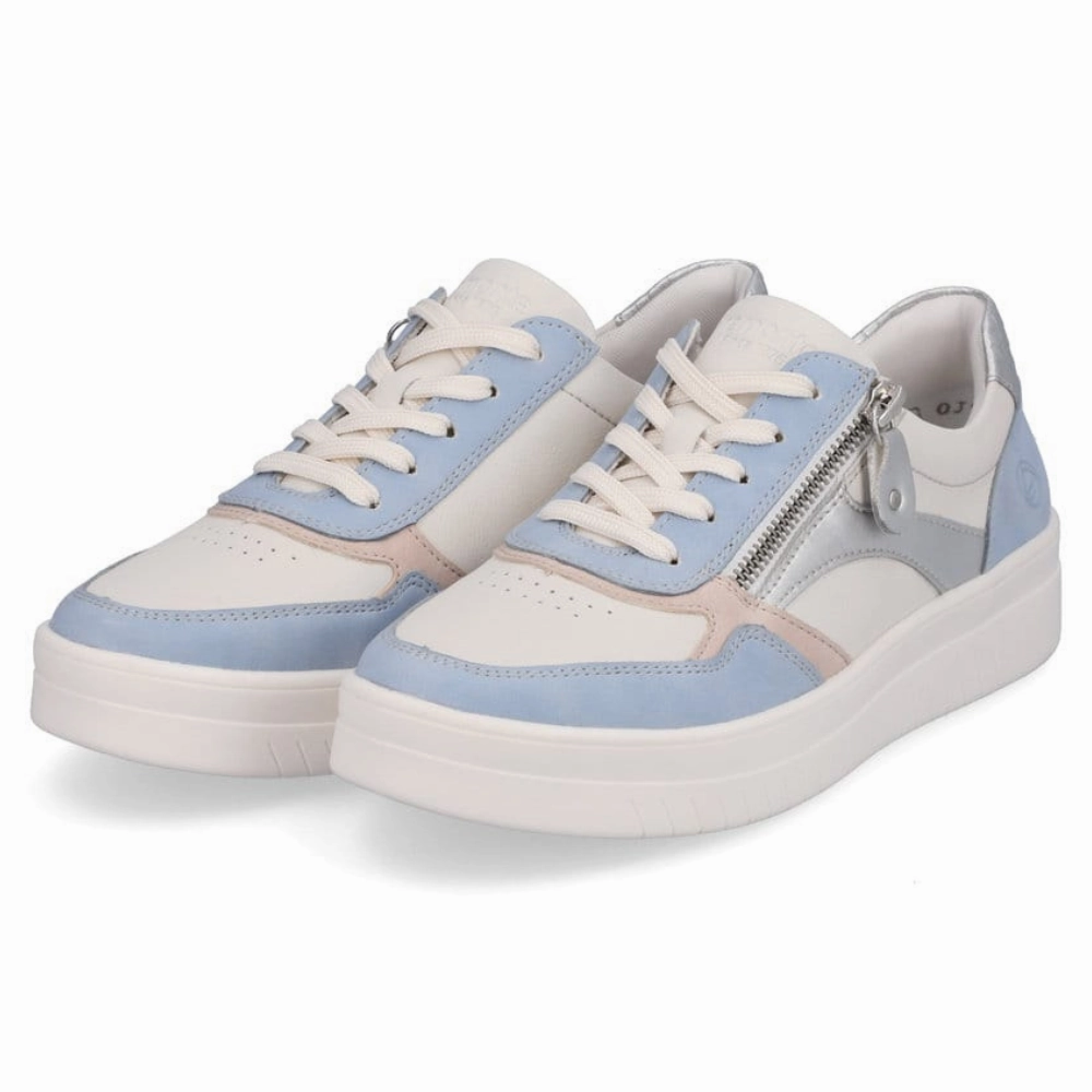 Best Casual Sneakers Remonte Kendra 01 Aqua/Off White Leather Sneaker (Women's)