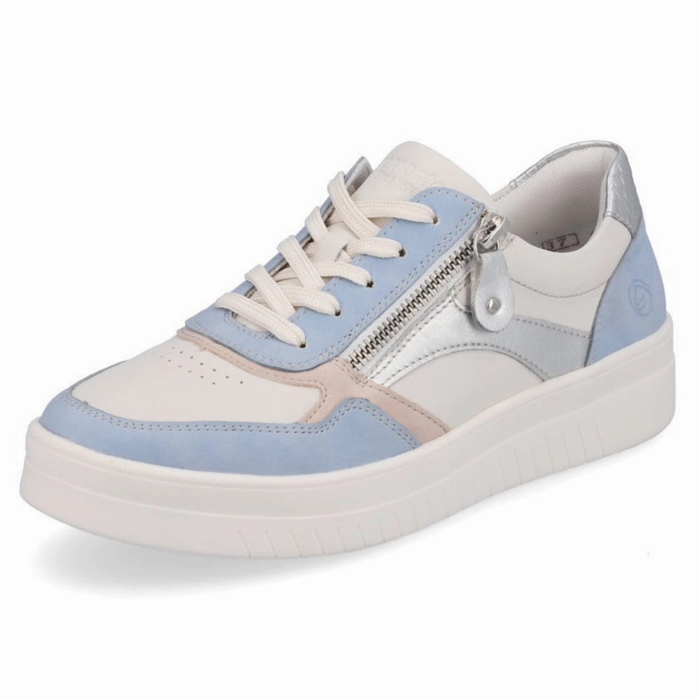 J 41 Sneakers Remonte Kendra 01 Aqua/Off White Leather Sneaker (Women's)