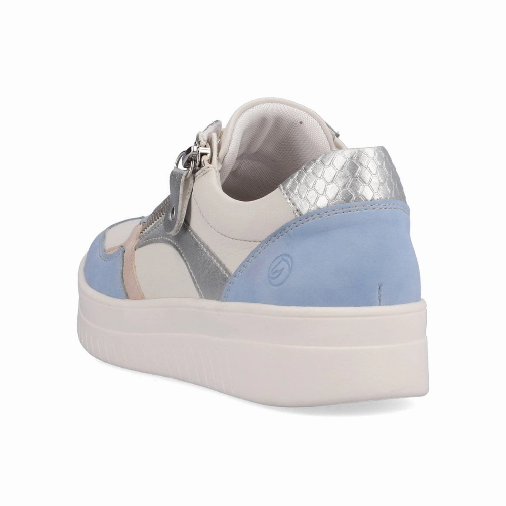 Sneakers Valentino Garavani Remonte Kendra 01 Aqua/Off White Leather Sneaker (Women's)