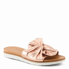 Strappy Heeled Sandals Spring Step Women's Lavona Slip On Slide Sandal - Rose Gold