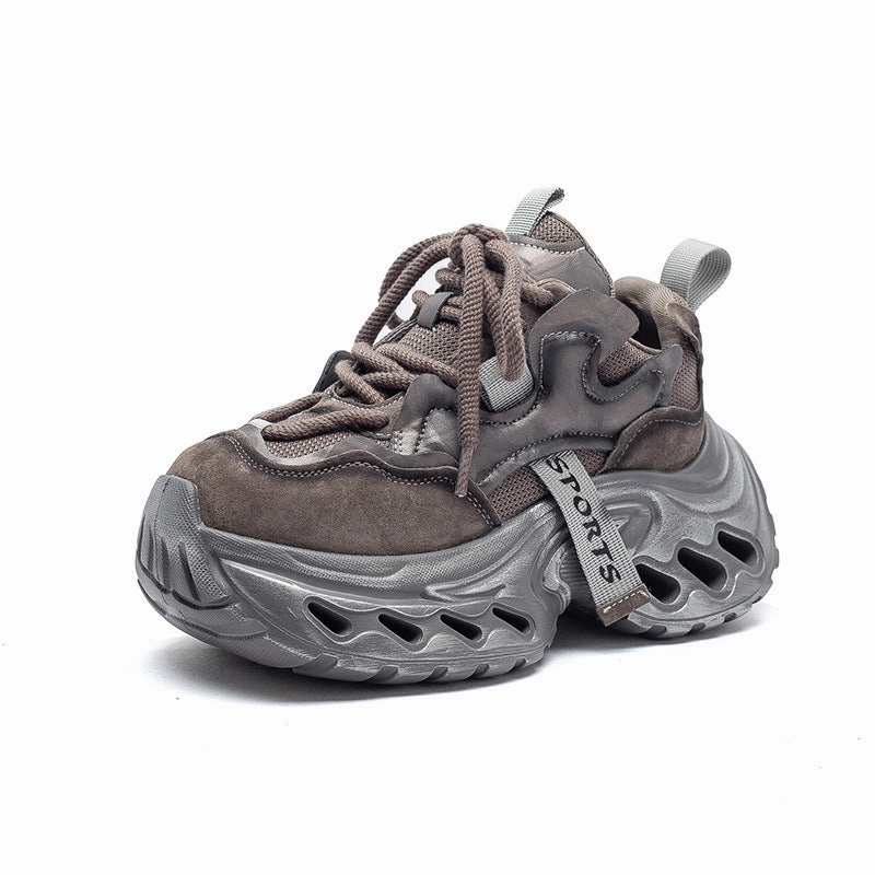 Best Sneakers For Working Out Women's Vintage Leather Chunky Platform Sneakers