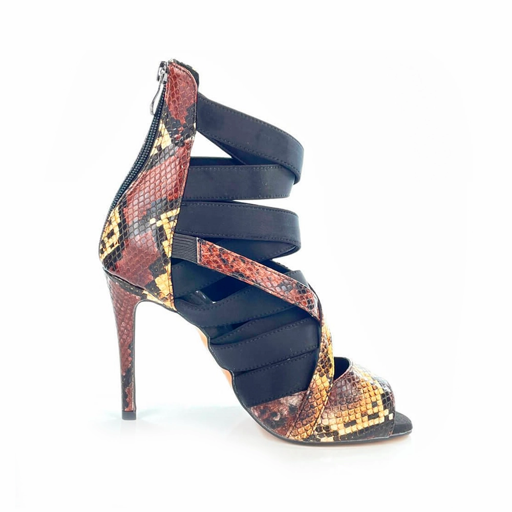 Stay Strapped - By Nicole Kirkland - Patent and Lycra Strappy Latin Dance Shoes (Street Sole) Hike Winter Boots