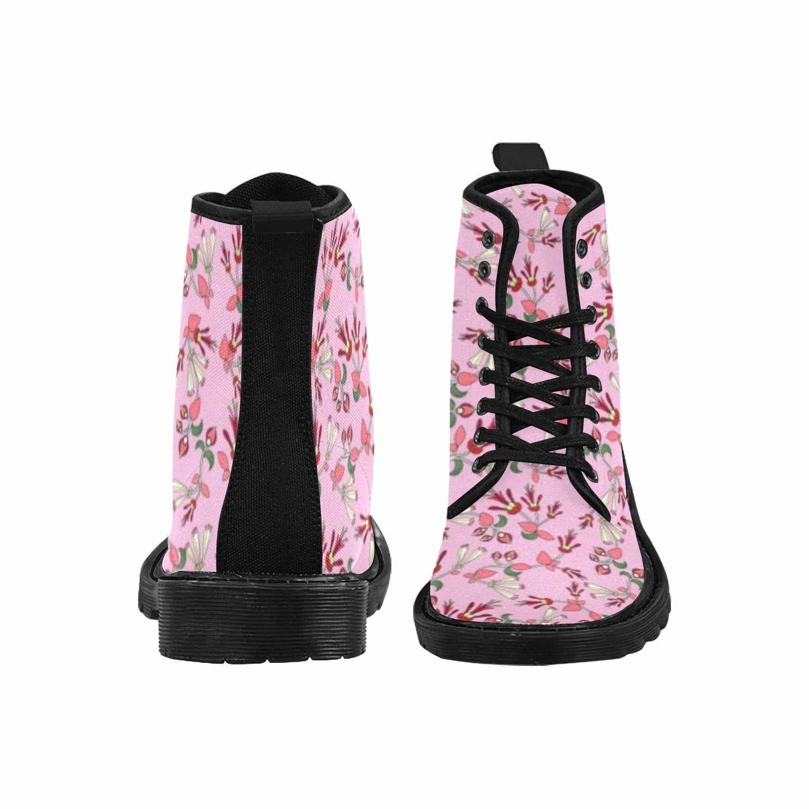 Strawberry Floral Boots for Women (Black) Boots Neumel
