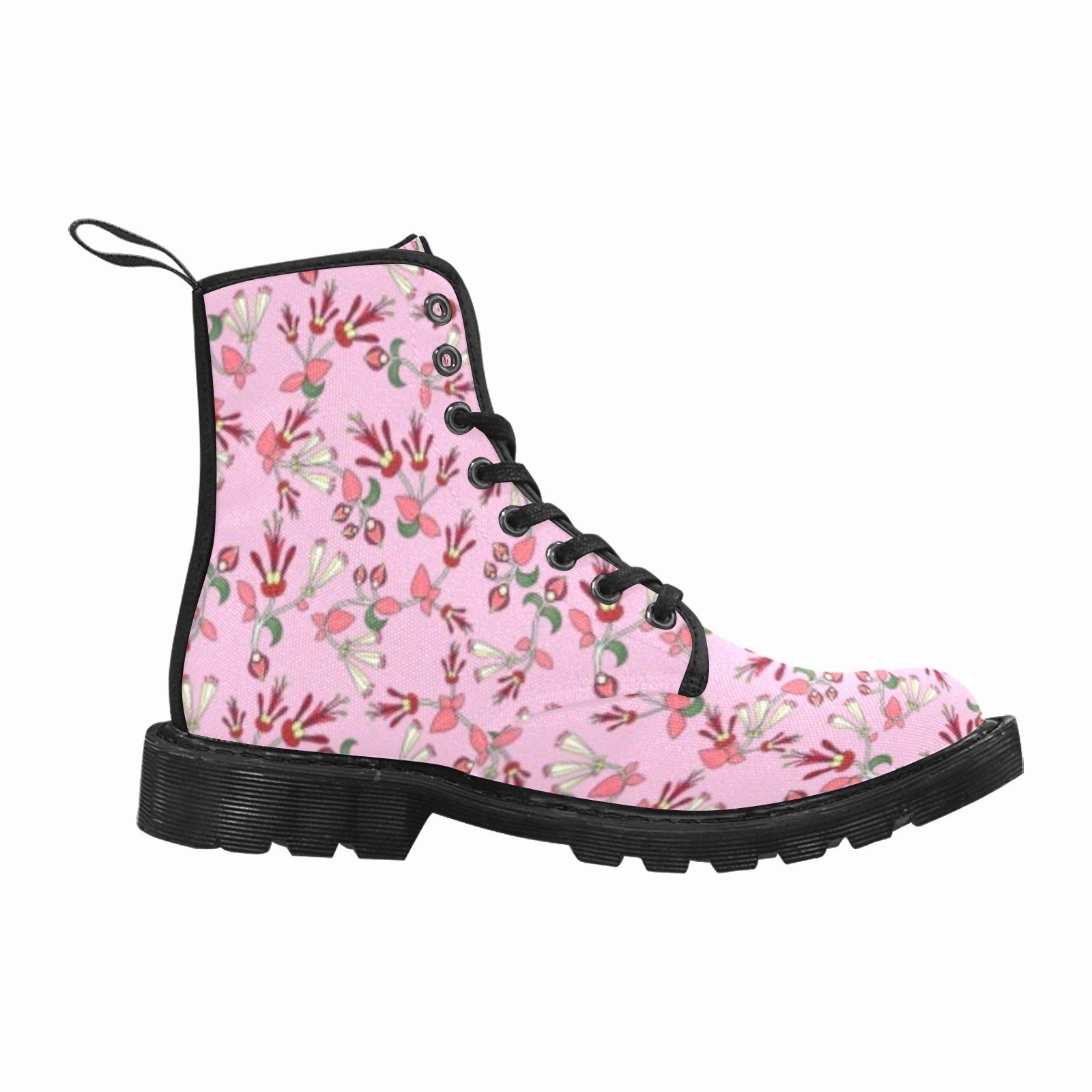 Pro Composite Toe Work Boots Strawberry Floral Boots for Women (Black)