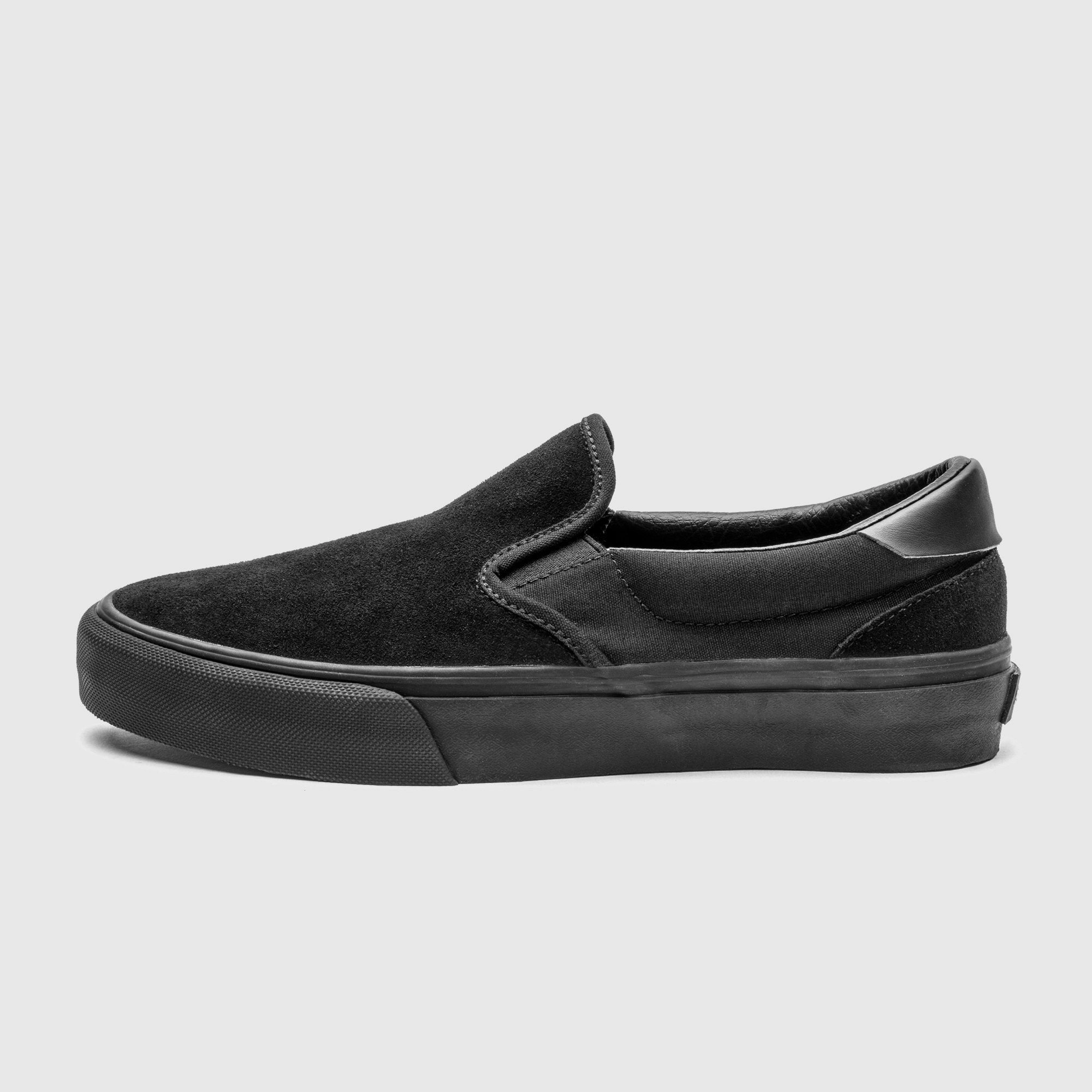 Straye Footwear Ventura Skate Shoes Slip-on Black/Black Suede Early Skate Shoes