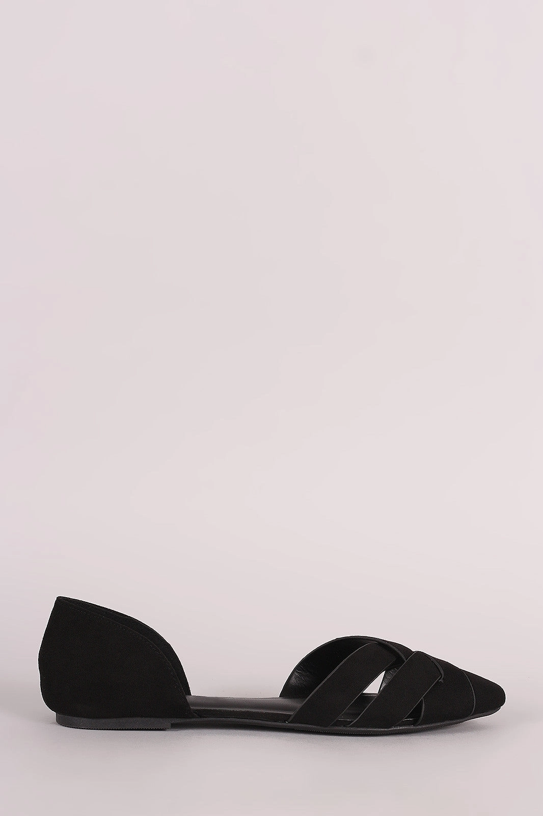 Wearing Flat Shoes With A Dress Wild Diva Lounge Suede Woven Pointy Toe Dorsay Flat