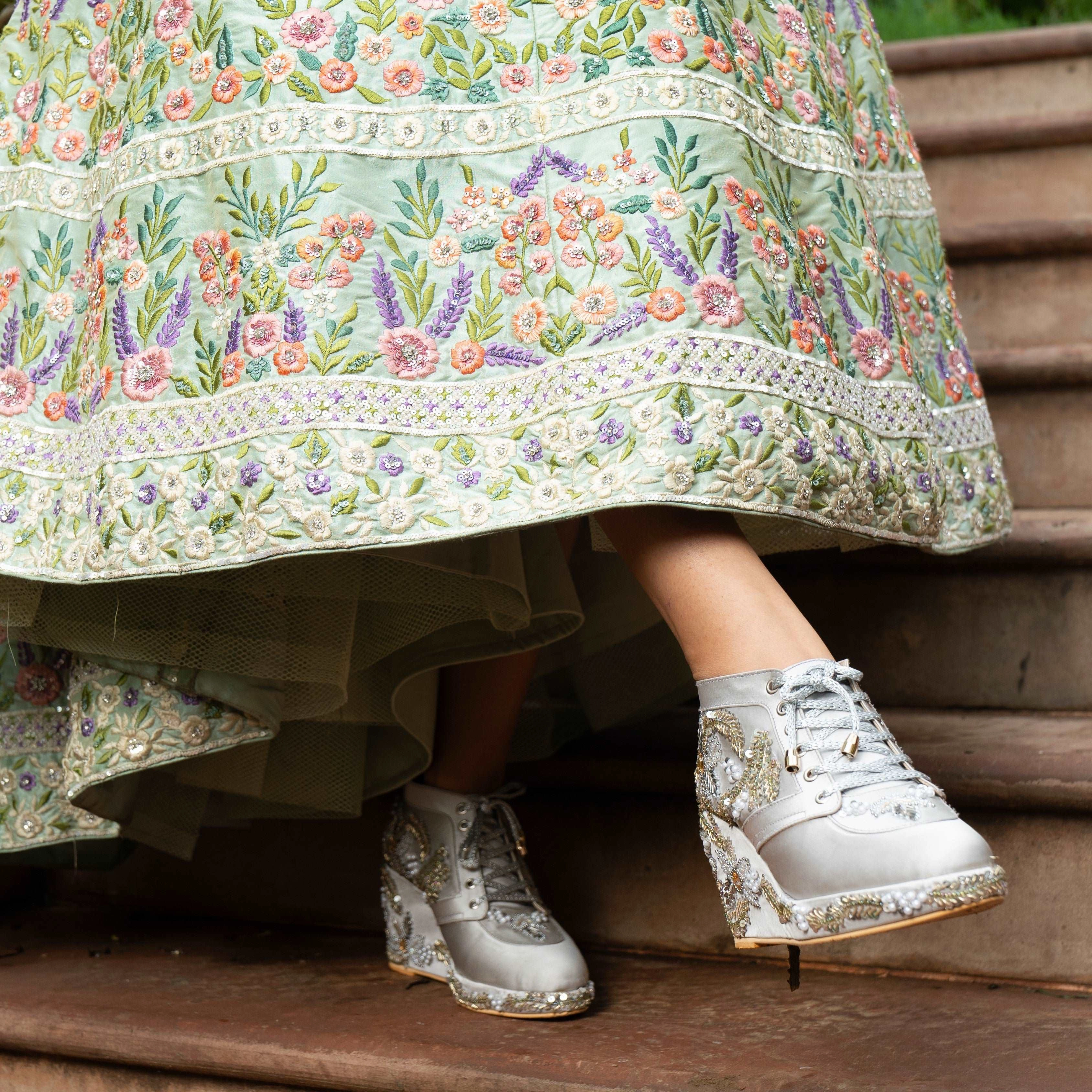 Printable Sneakers Grey Customizable Sneaker Wedges | Tiesta