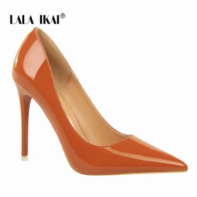 LALA IKAI Women Shallow Pump Basic Sandals Solid Colors Slip On PU High Heels Lady Sandal Femme Fashion Shoes 014C1236 -49 Strap Back Sandals