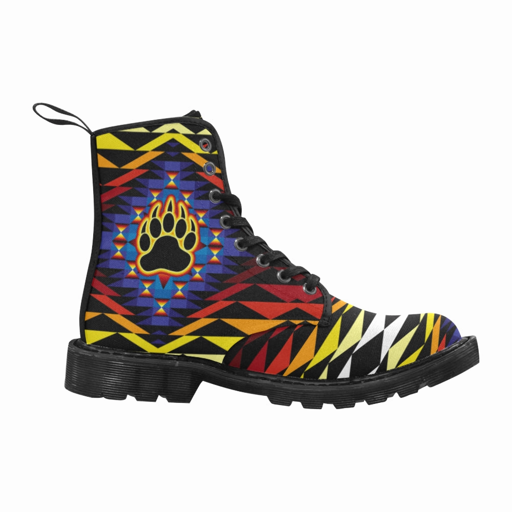 Knee High Boots Suede Sunset Bearpaw Blanket Boots for Women (Black)