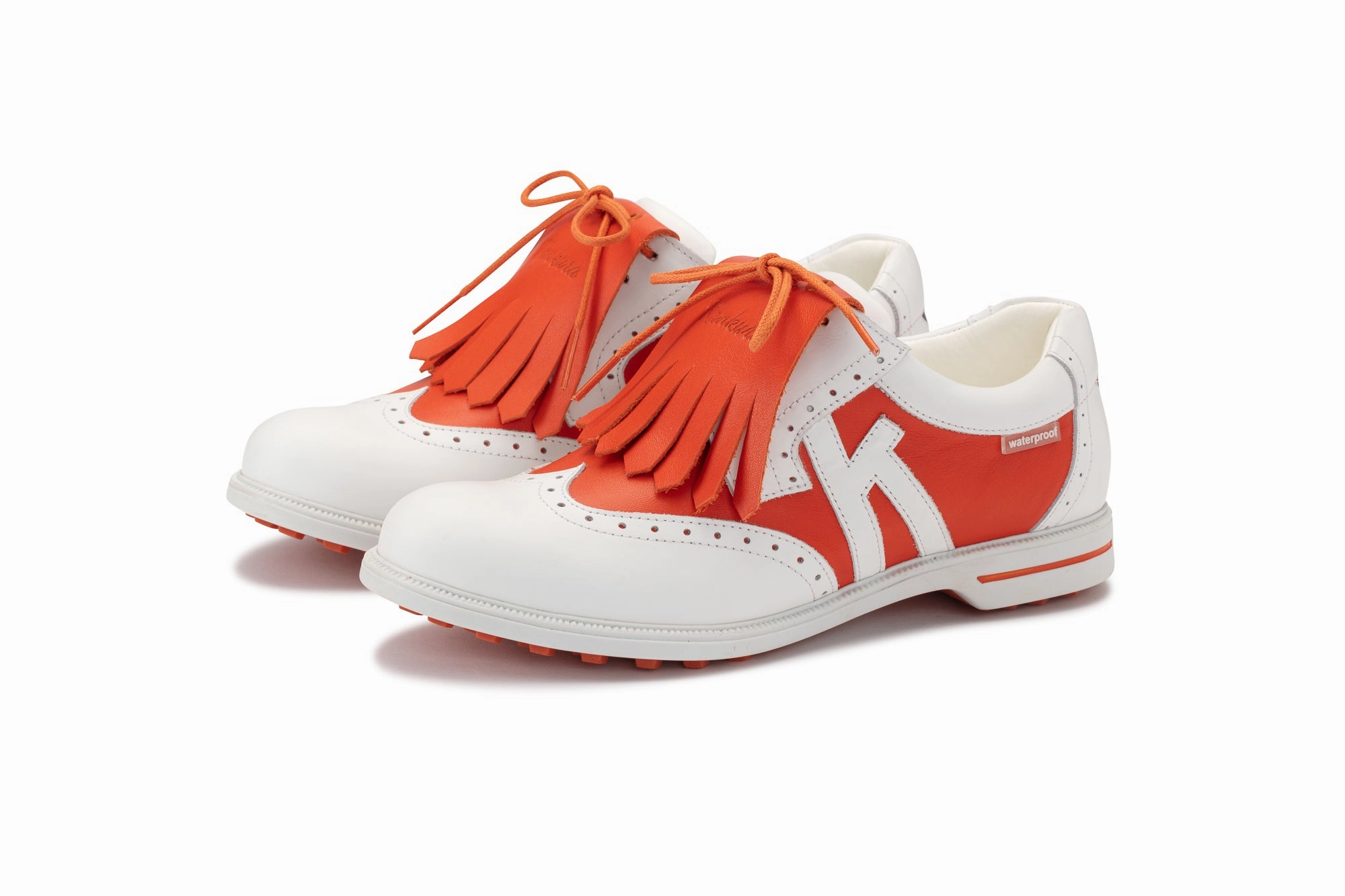 Golf Shoes Air Florida 02   White|Orange   Women's Golf Shoes FL002 07