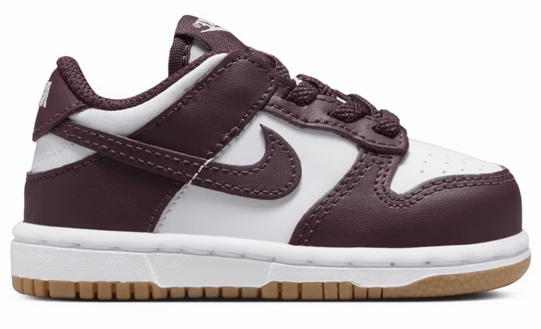 Nike Dunk Low White Gum Light Brown Burgundy Crush (TD) Nike Shoe Size
