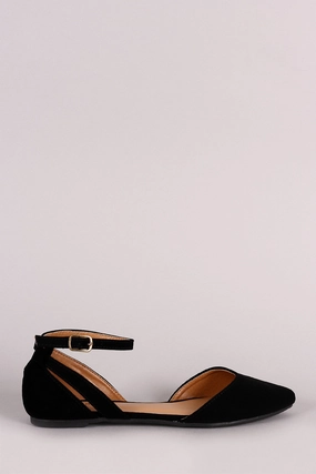 Bamboo Crisscross Back Pointy Toe Ballet Flat Mary Jane Flat Shoe