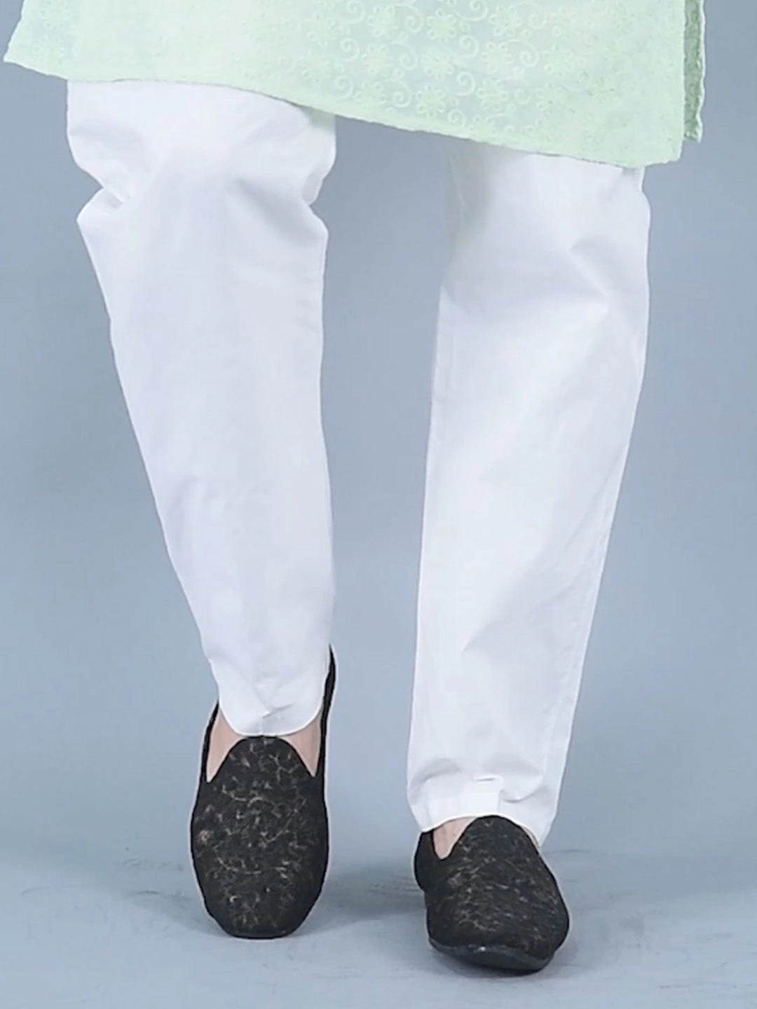 Men Black Floral Print Embellish Design Ethnic Wedding Party Pom Slip on Shoes Merrell Yokota Hiking Boot