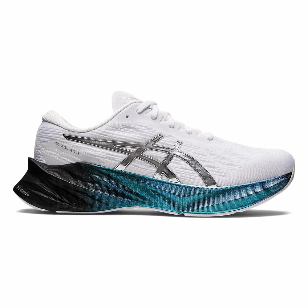 Jasmine Paolini Asics Shoes Men's Asics Novablast 3 Platinum, White/Pure Silver, 12 D Medium