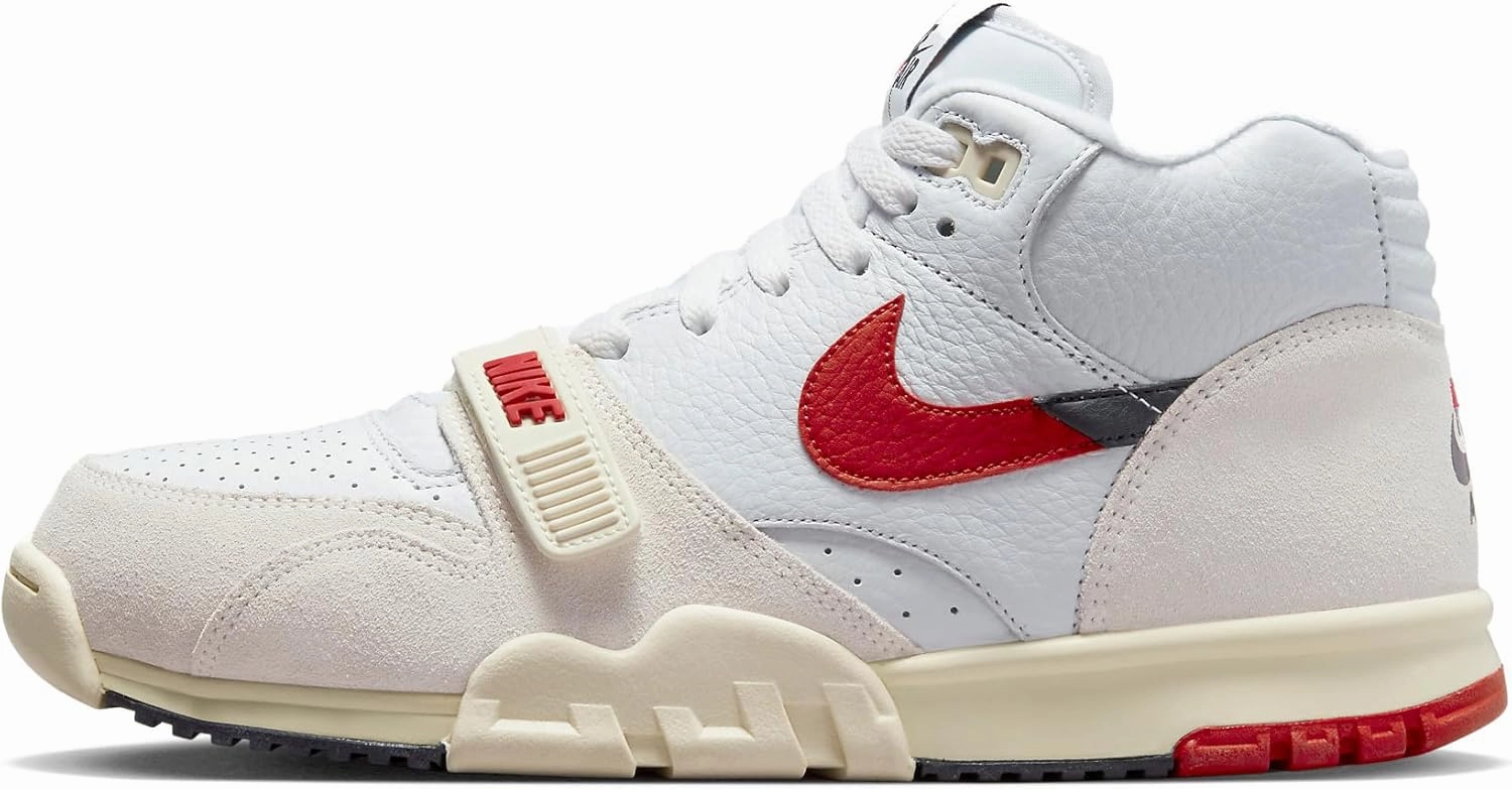 Track Spike Shoes Nike NIKE Air Trainer 1 Men's Shoes, White University Red Black Coconut Milk, 14