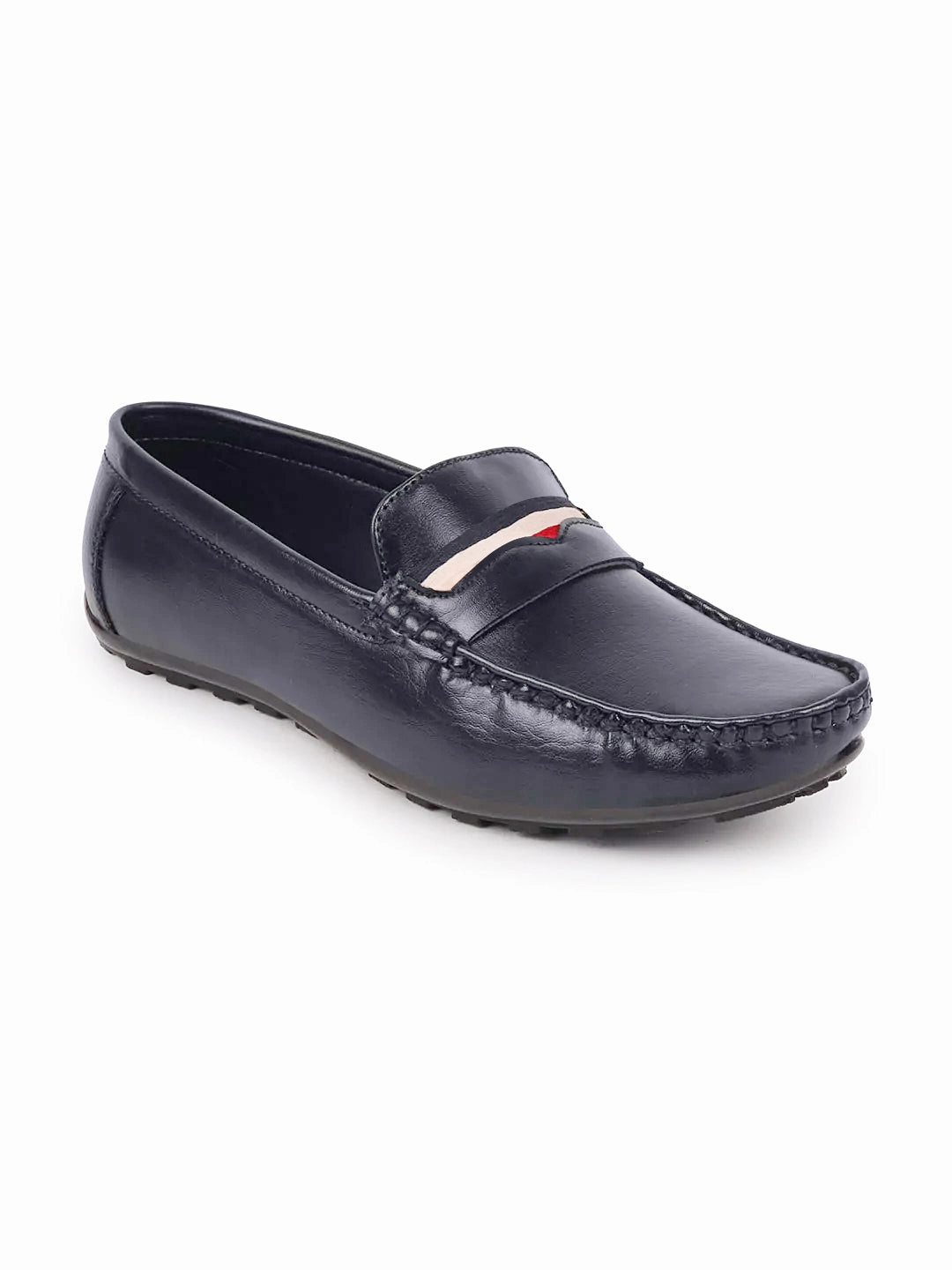 Club Factory Shoes Casual Basics Men Blue Colored Stripe Design Casual Slip On Loafers and Moccasin Shoes