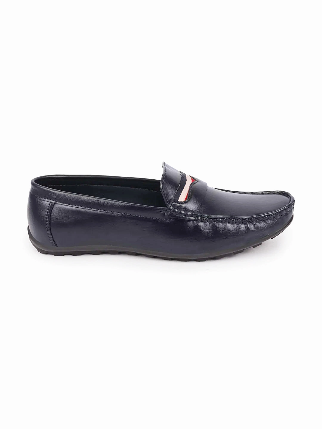 Basics Men Blue Colored Stripe Design Casual Slip On Loafers and Moccasin Shoes Casual Soccer Shoes