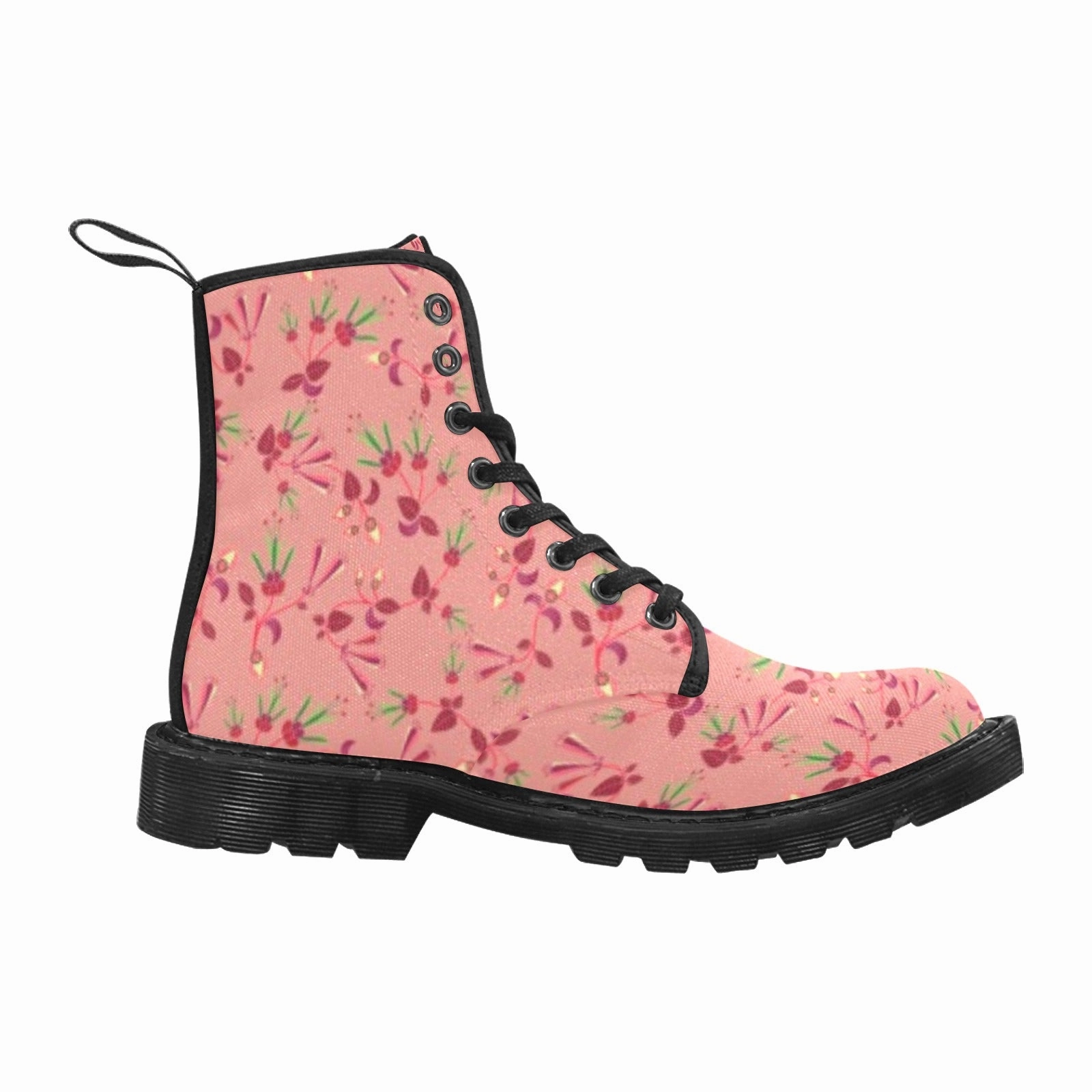 Boots With A Buckle Swift Floral Peach Rouge Remix Boots for Women (Black)