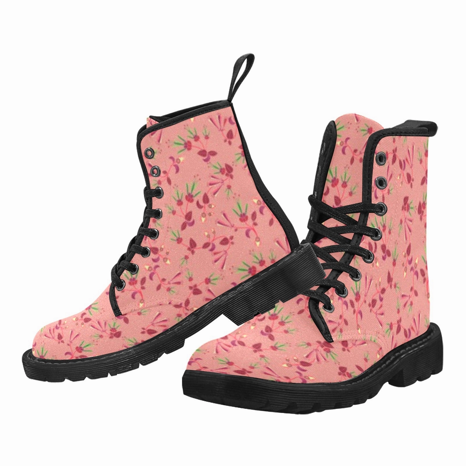 Swift Floral Peach Rouge Remix Boots for Women (Black) Helms Boots