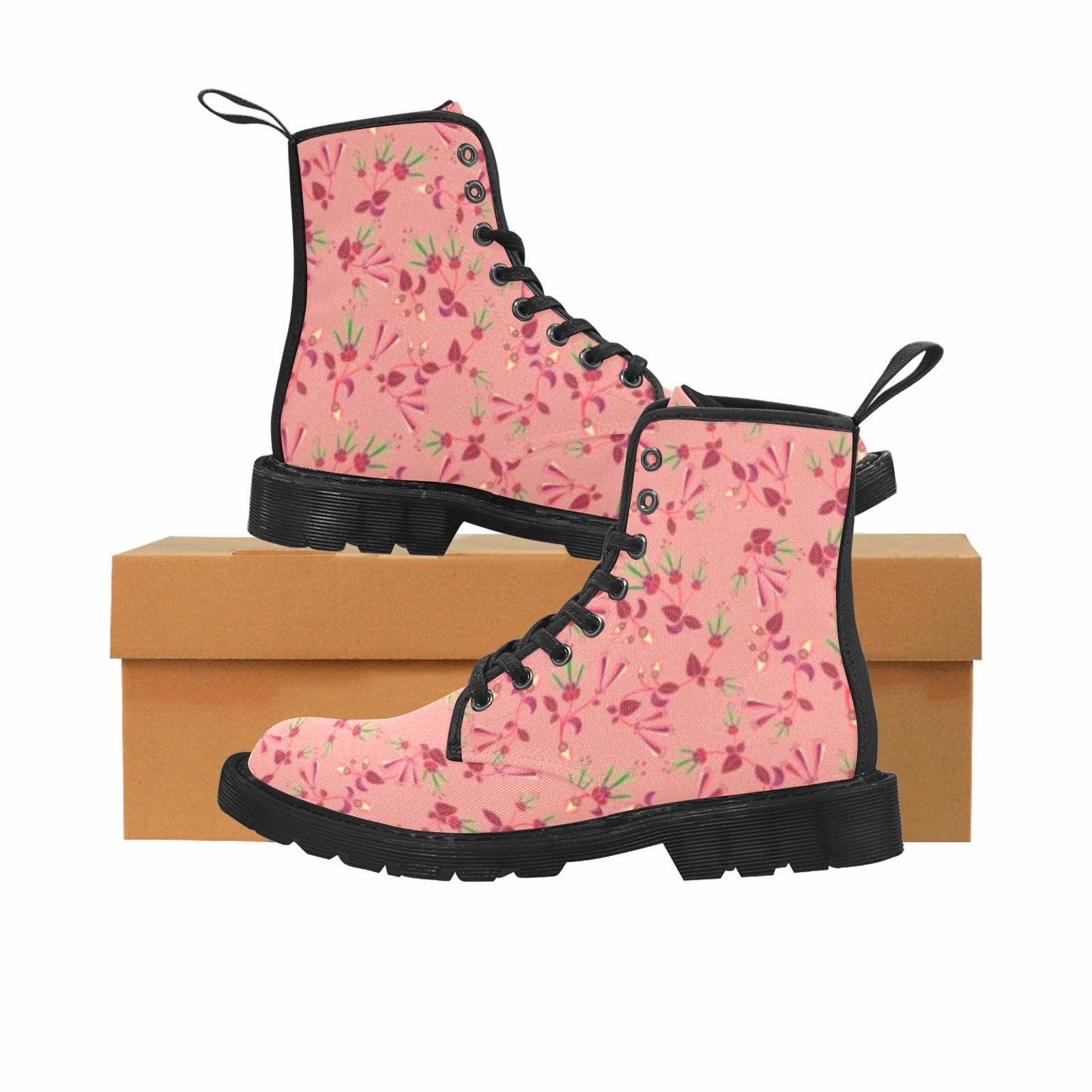 Cavendars Boots Swift Floral Peach Rouge Remix Boots for Women (Black)