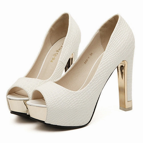 Thick High Heels Shallow Shoes Peep Toe High Heel Shoes