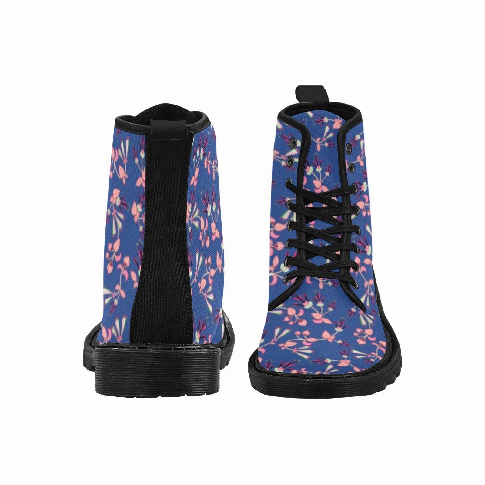 Swift Floral Peach Blue Boots for Women (Black) Best Waterproof Dress Boots