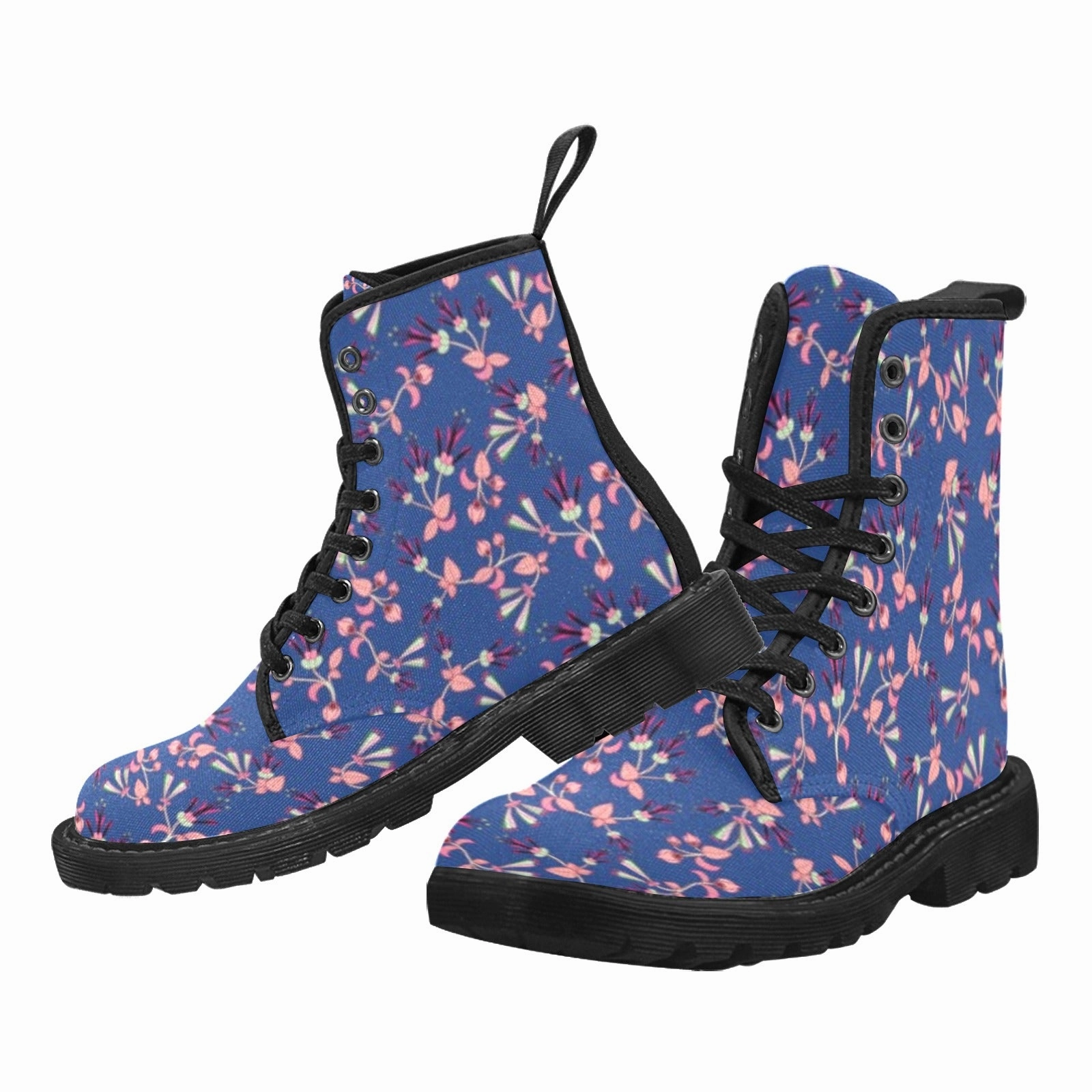 Magnum Boots Swift Floral Peach Blue Boots for Women (Black)