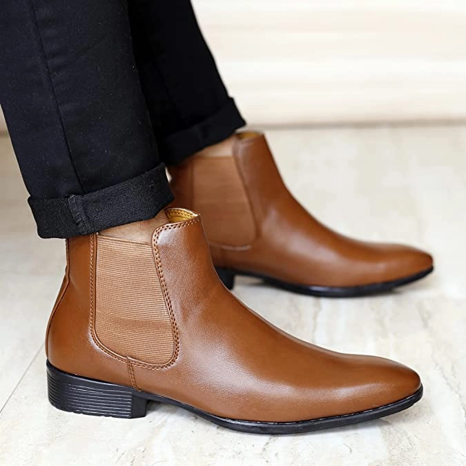 Classy New Arrival Latest Tan Casual Chelsea Boots For Men-JonasParamount Hiking Shoes Size 8