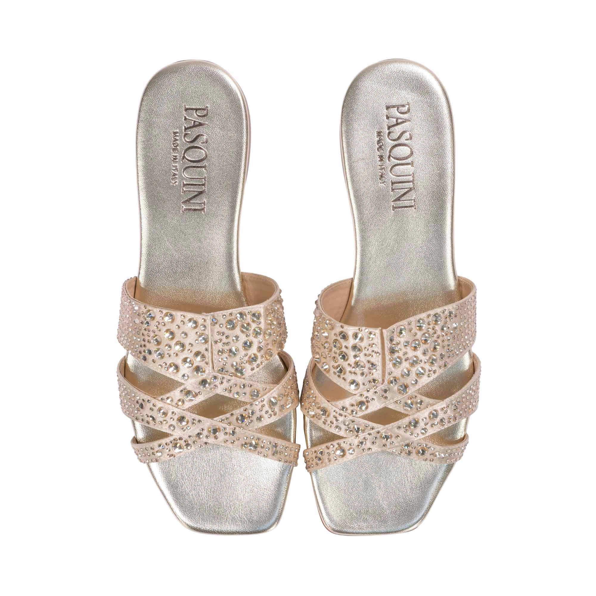 Pasquini Women's Flat Leather Flat Sandal Espadrille Sandals