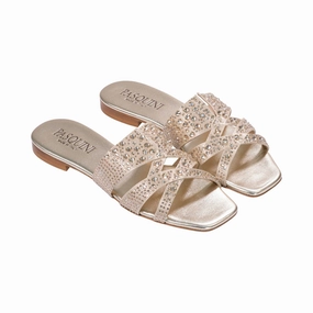 Pasquini Women's Flat Leather Flat Sandal Sandals For Older