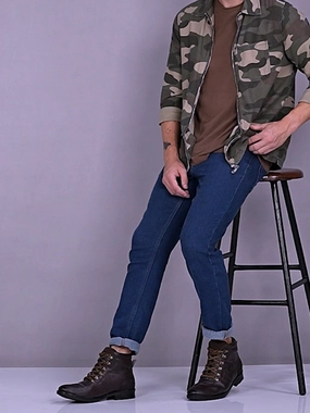 Merrell Hiking Boot Laces Men Brown Genuine Leather 6-Eye Metallic Lace Up Hook Classic High Ankle Boot For Trekking|Biking|Hiking