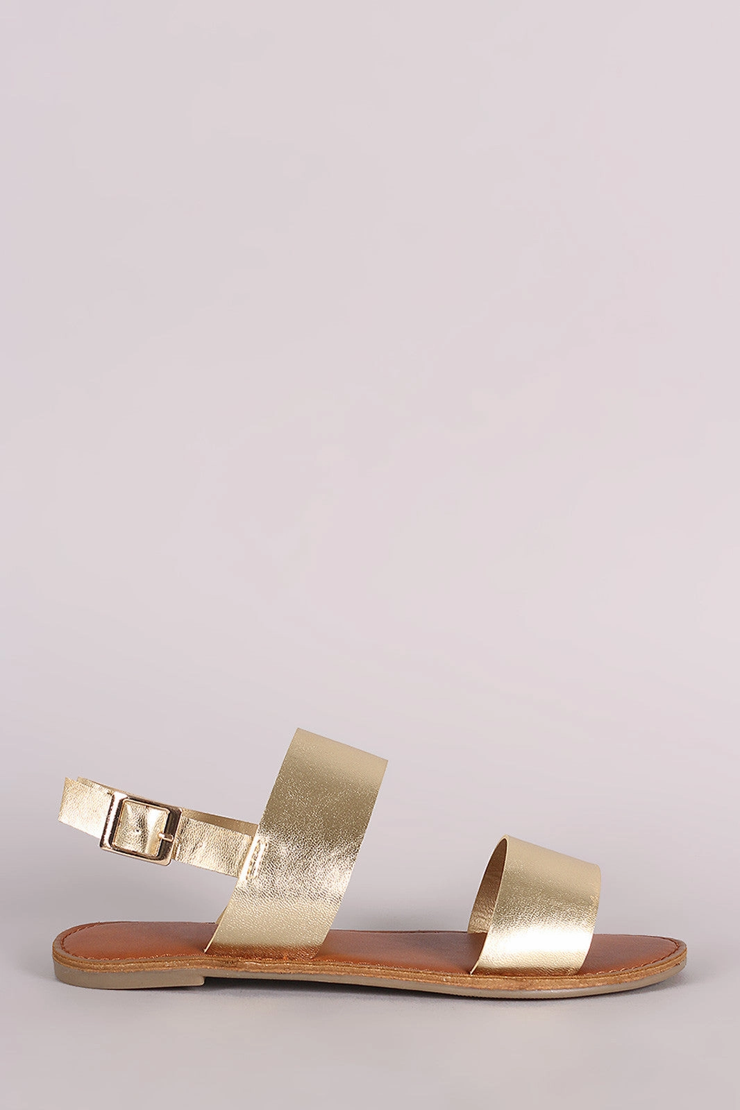 Double Band Open Toe Slingback Flat Sandal Flat Shoes Strength Training