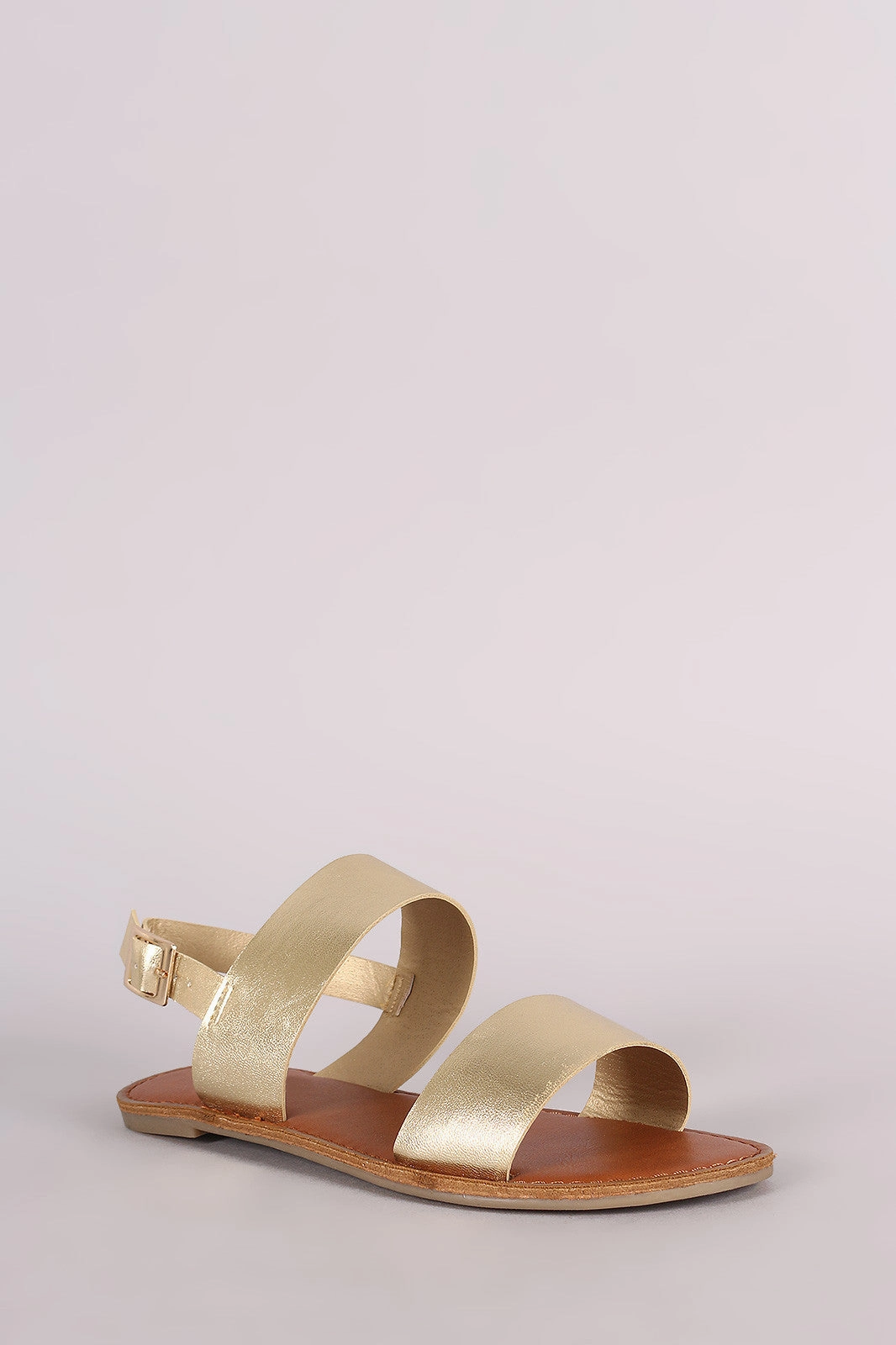 Bebe Shoes Flats Double Band Open Toe Slingback Flat Sandal