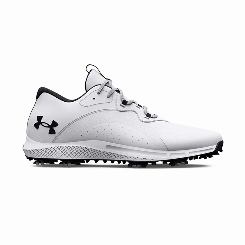 UNDER ARMOUR Charged Draw Men's Spiked Shoes (White/White/Black) Non Waterproof Hiking Shoes
