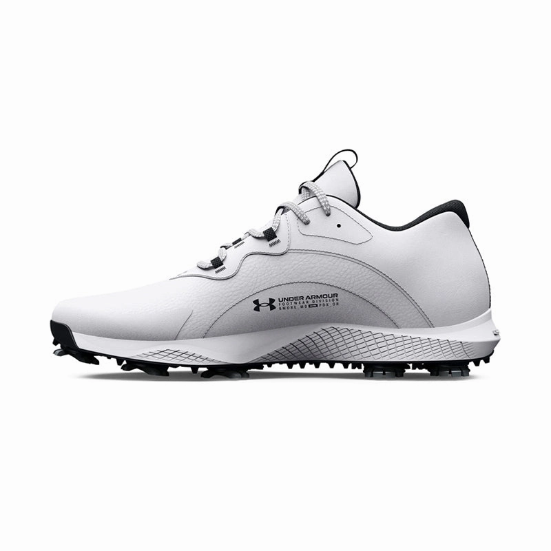 Waterproof Spray Suede Shoes UNDER ARMOUR Charged Draw Men's Spiked Shoes (White/White/Black)