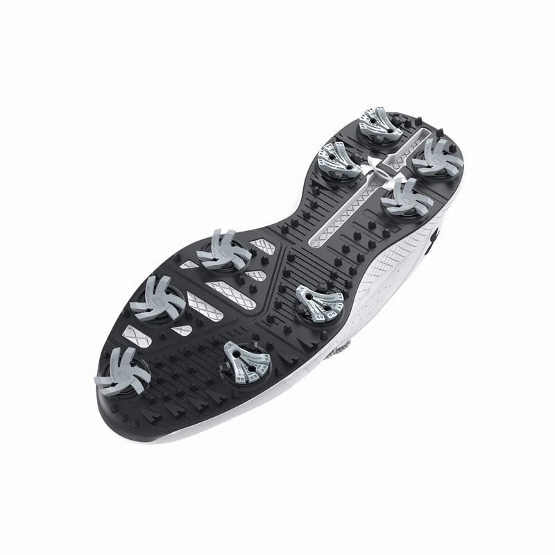 Best Waterproof Tennis Shoes For Travel UNDER ARMOUR Charged Draw Men's Spiked Shoes (White/White/Black)