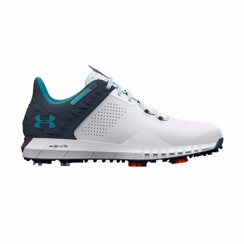 UNDER ARMOUR Hovr Drive 2 Men's Spiked Shoes (White/Grey/Blue) Leather Waterproof Approach Shoes